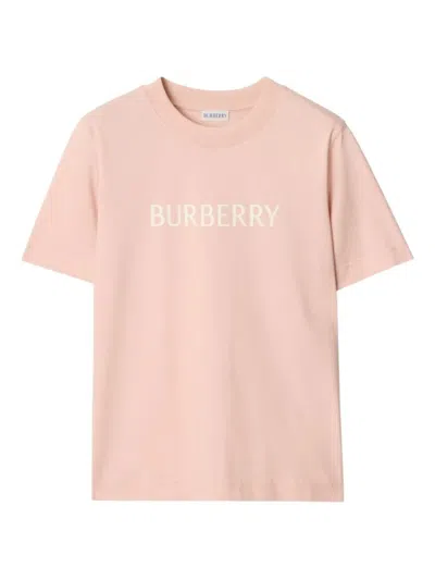 Burberry Regular Fit Logo Cotton T-shirt Clothing In Pink