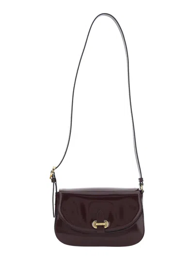 Pollini Foldover Plaque Shoulder Bag In Brown