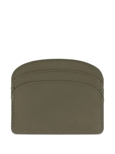 Apc Demi Lune Logo-detail Card Holder In Green