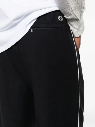 Loewe Men Wool Drawstring Trousers In Black