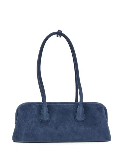 Osoi Boat Wide Suede Shoulder Bag In Blue