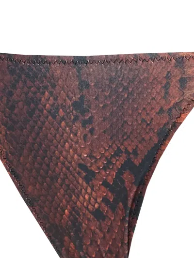 Jean Paul Gaultier Python Print Triangle Halterneck Bikini Set In Brown