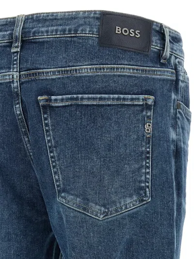 Hugo Boss C-delaware Five-pockets Button-fasteningjeans In Blue
