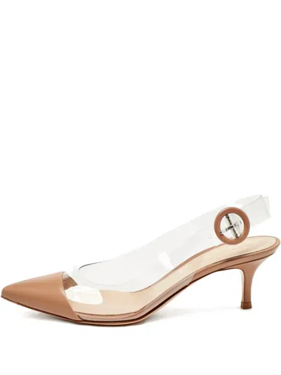 Pre-owned Gianvito Rossi Alice Pointed-toe Pumps In Neutral