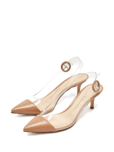 Pre-owned Gianvito Rossi Alice Pointed-toe Pumps In Neutral
