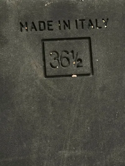 Pre-owned Fendi Mania Lettering Coated Canvas Slides 36.5 In Brown