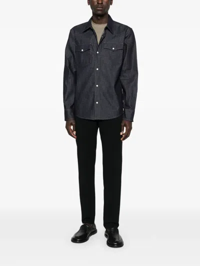 Apc Western Long-sleeved Shirt In Black