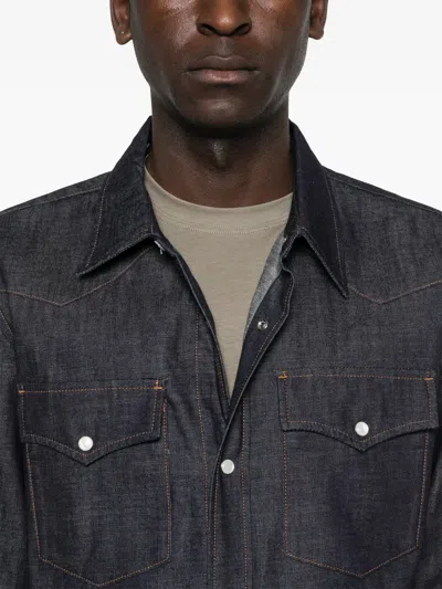 Apc Western Long-sleeved Shirt In Black