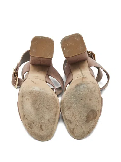 Pre-owned Burberry Blaine Criss-cross Sandals In Neutral