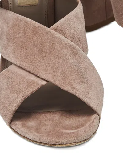 Pre-owned Burberry Blaine Criss-cross Sandals In Neutral