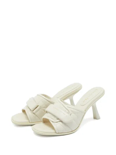 Pre-owned Dior Quilted Leather Heeled Slides In Neutral