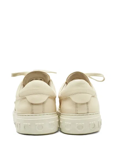 Pre-owned Ferragamo Sultan Suede-panel Sneakers In Neutral