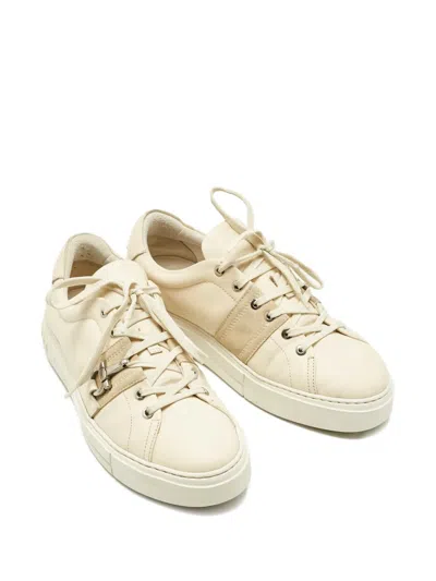 Pre-owned Ferragamo Sultan Suede-panel Sneakers In Neutral