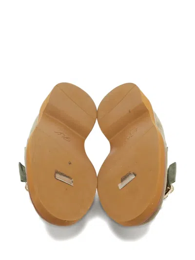 Pre-owned Roger Vivier Vintage Viv Rangers Suede Buckle Loafers In Green