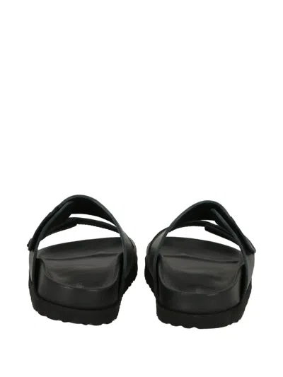 Palm Angels Logo-strap Sandals In Black