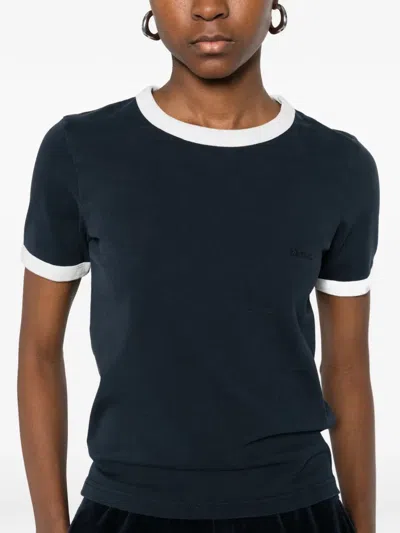 Apc Contrasting-trims T-shirt In Black