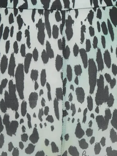 Pre-owned Roberto Cavalli Animal-print Leggings In Green