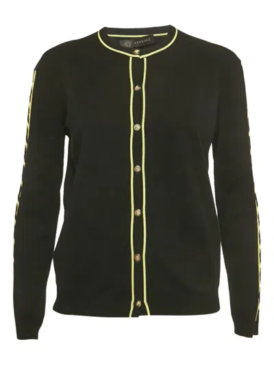 Pre-owned Versace Buttoned Cardigan In Black