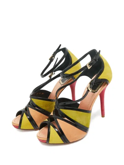 Pre-owned Dior Peep-toe Heeled Sandals In Green