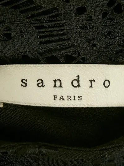 Pre-owned Sandro Lace-inserts Dress In Black