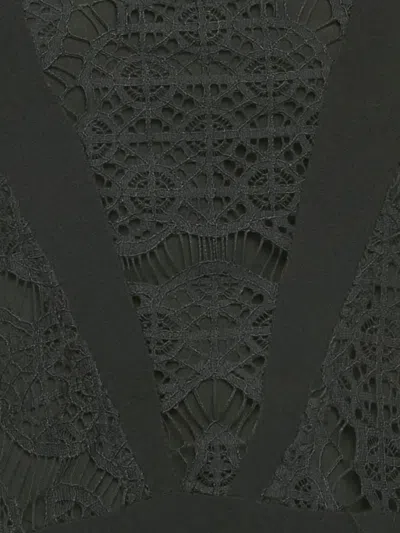 Pre-owned Sandro Lace-inserts Dress In Black