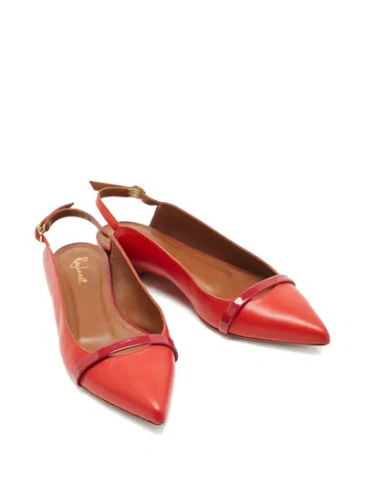 Pre-owned Malone Souliers Marion Luwolt Slingback Pumps In Red