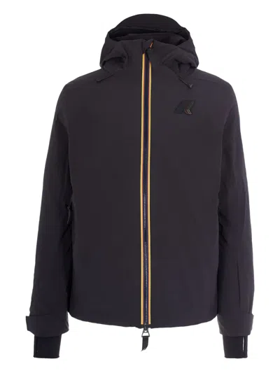 K-way Hooded Zip Jacket In Black