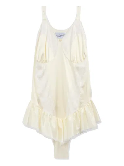 Vaquera Ruffled Lace Dress In White