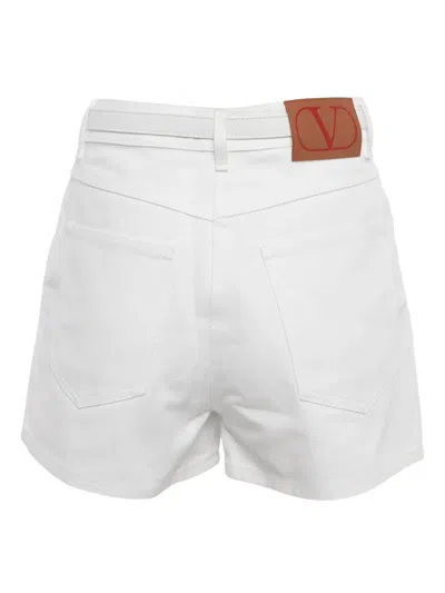 Pre-owned Valentino Belted Five-pockets Shorts In White