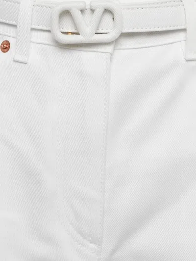 Pre-owned Valentino Belted Five-pockets Shorts In White