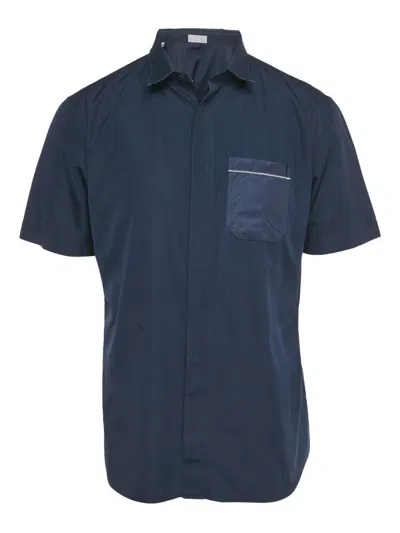 Pre-owned Dior Short-sleeve Pocket Shirt In Blue