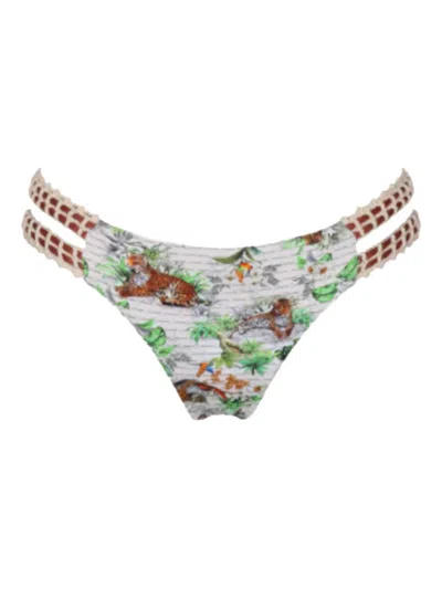 Del Maar Kuchi Crochet-detail Bikini Bottoms In Multi