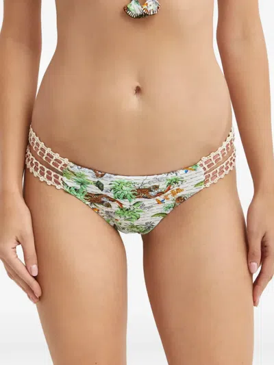 Del Maar Kuchi Crochet-detail Bikini Bottoms In Multi