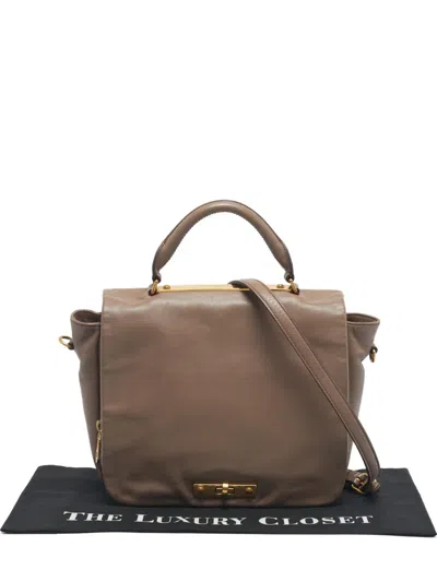 Pre-owned Marc By Marc Jacobs Goodbye Columbus Leather Tote Bag In Brown