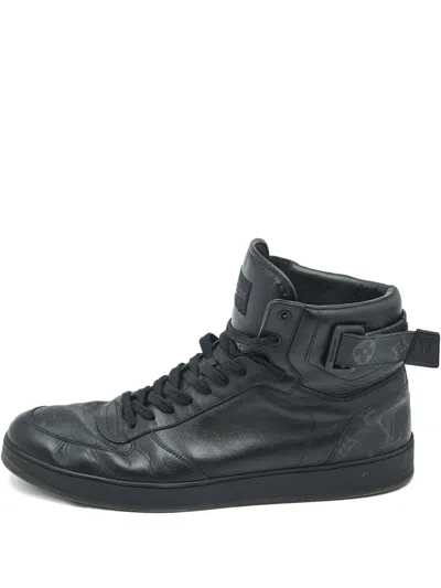 Pre-owned Louis Vuitton Rivoli High-top Sneakers In Black