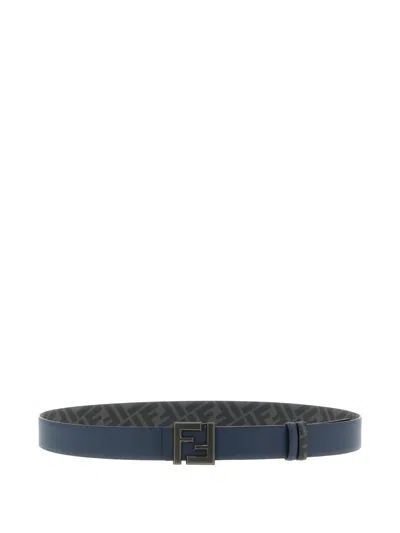 Fendi Reversible Metal-buckle Belt In Blue