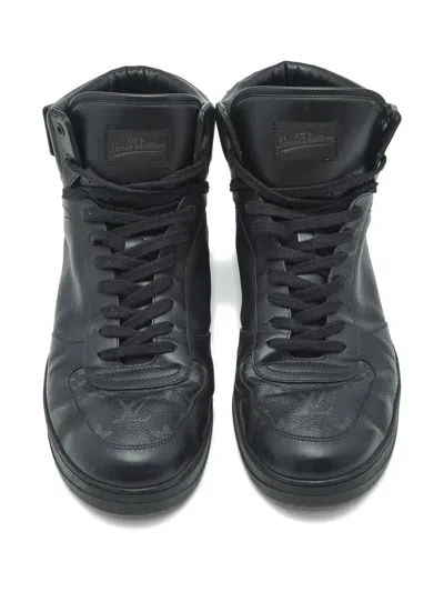 Pre-owned Louis Vuitton Rivoli High-top Sneakers In Black