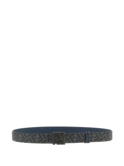 Fendi Reversible Metal-buckle Belt In Blue