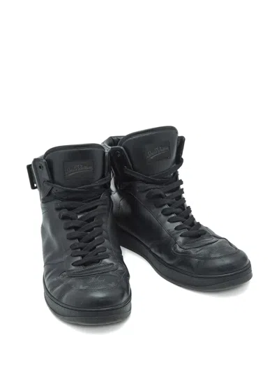 Pre-owned Louis Vuitton Rivoli High-top Sneakers In Black