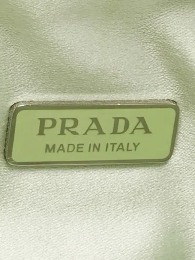 Pre-owned Prada Triangular Crystal Shoulder Bag In Green