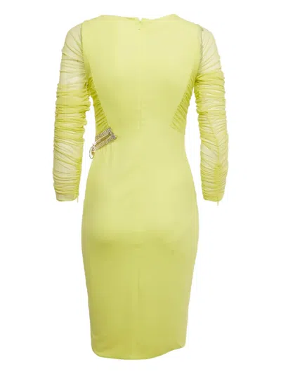 Pre-owned Versace Zip-detail Dress In Yellow