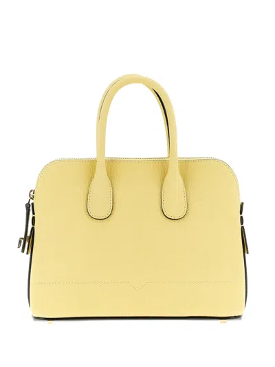 Valextra Mylogo Mini Bag Structured Top Handles Strap In Yellow