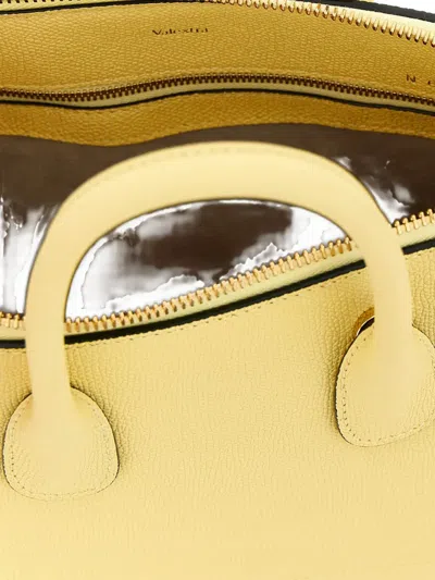 Valextra Mylogo Mini Bag Structured Top Handles Strap In Yellow