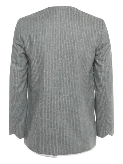 Pre-owned Zadig & Voltaire Pinstripe Wool Jacket In Gray