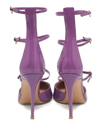 Pre-owned Gianvito Rossi Strappy Pointed-toe Pumps In Purple