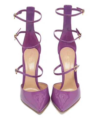 Pre-owned Gianvito Rossi Strappy Pointed-toe Pumps In Purple