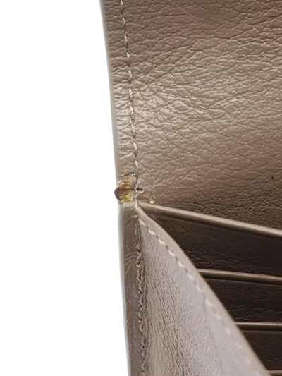 Pre-owned Balenciaga 2000s Bifold Leather Long Wallet In Neutral