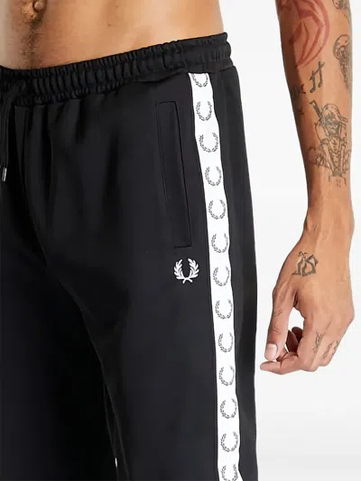 Fred Perry Side-tape Track Pants In Black