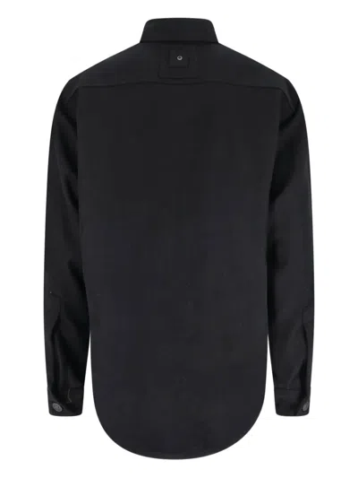 White Sand Button-up Shirt In Black