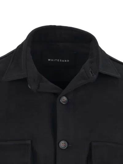 White Sand Button-up Shirt In Black